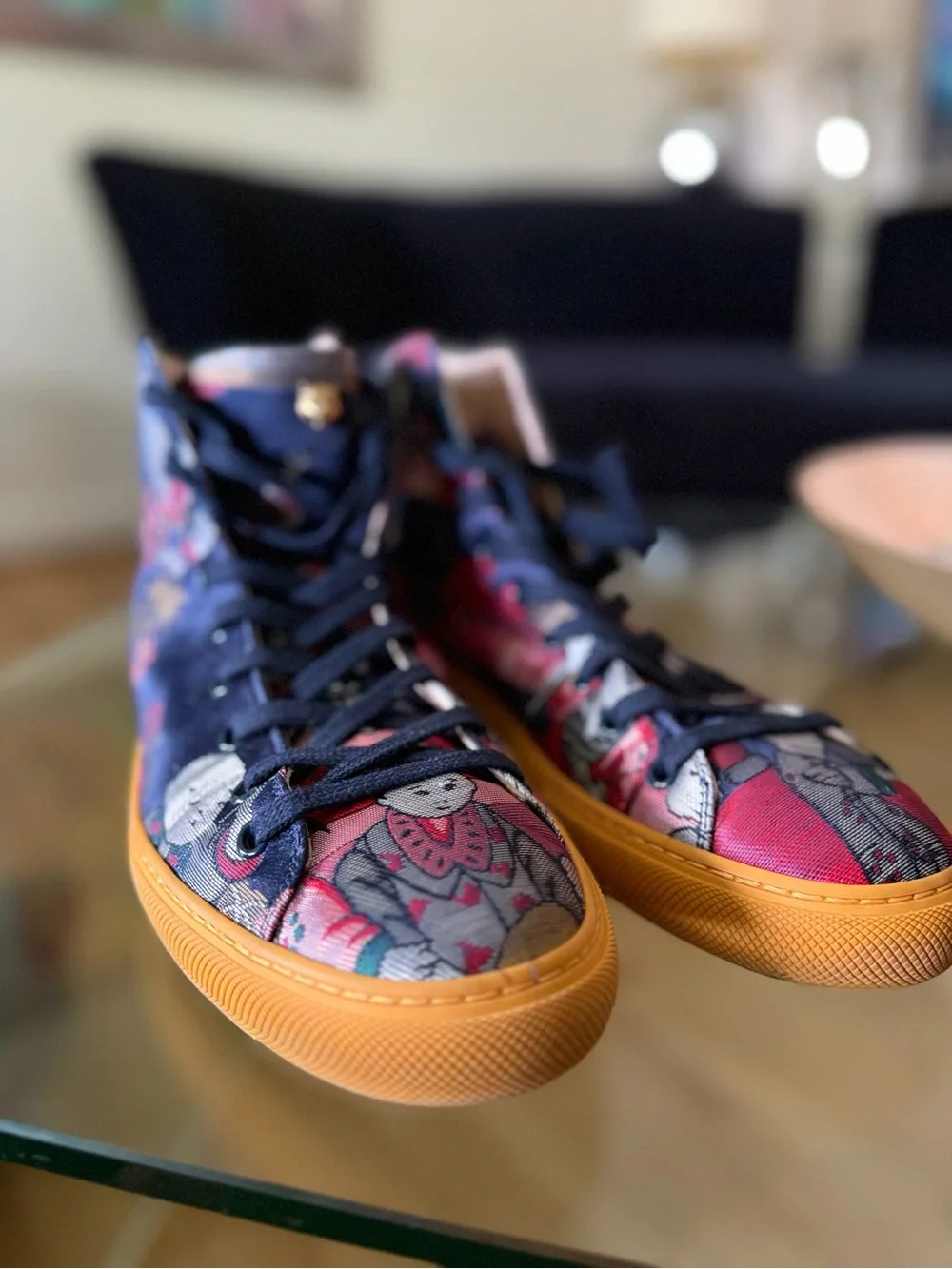 Gucci X Disney  High-Top Sneakers with Yellow Gum Sole